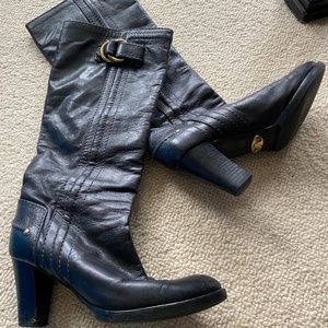 Chloe Size 38 Knee High Heeled Black Boots